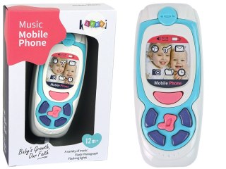 Dziecięcy Edukacyjny Telefon Komórkowy Melodia Niebieski LEAN Toys