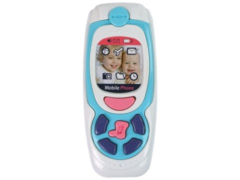 Dziecięcy Edukacyjny Telefon Komórkowy Melodia Niebieski LEAN Toys