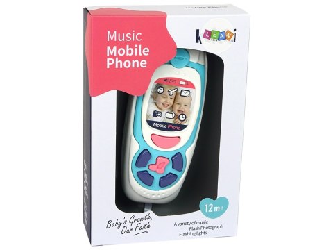 Dziecięcy Edukacyjny Telefon Komórkowy Melodia Niebieski LEAN Toys