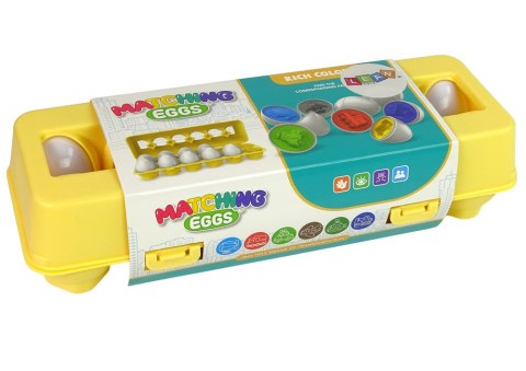 Edukacyjny Sorter 12 Jaj Pojazdy Auta Kolory Układanka Kształty LEAN Toys