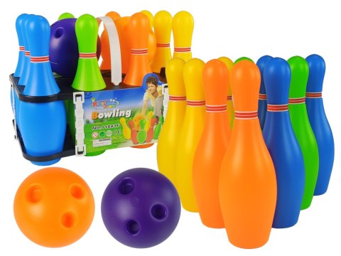 Kolorowy Zestaw Gry w Kręgle 10 szt Kula 26 cm LEAN Toys