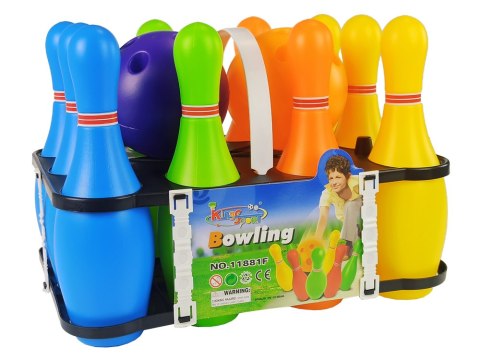 Kolorowy Zestaw Gry w Kręgle 10 szt Kula 26 cm LEAN Toys