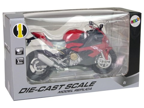 Motocykl Model BMW S1000RR Czerwony Dźwięki Światła LEAN Toys