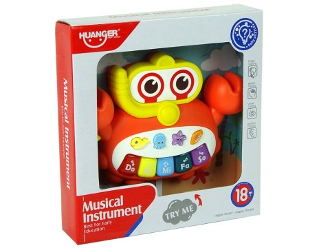 Muzyczne Pianinko Krab Zwierzątka Morskie Dźwięki Światła LEAN Toys