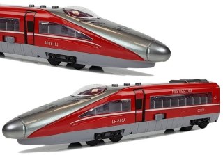 Pociąg Pendolino z Naciągiem Czerwony z Dźwiękiem i Światłami LEAN Toys