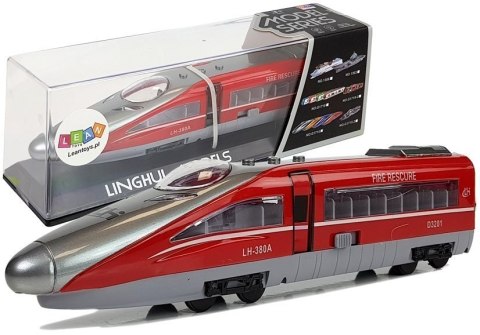 Pociąg Pendolino z Naciągiem Czerwony z Dźwiękiem i Światłami LEAN Toys