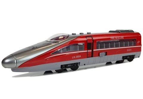 Pociąg Pendolino z Naciągiem Czerwony z Dźwiękiem i Światłami LEAN Toys