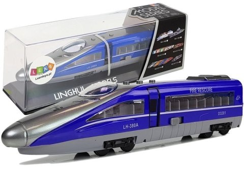 Pociąg Pendolino z Naciągiem Niebieski z Dźwiękiem i Światłami LEAN Toys