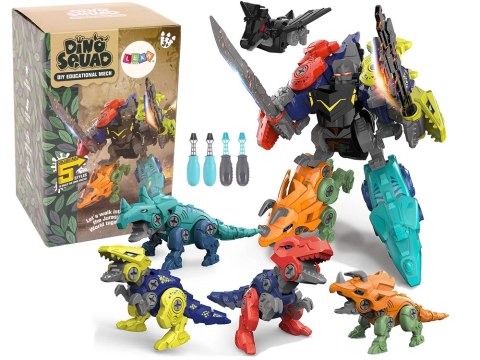 Zestaw Konstrukcyjny Dinozaury 5w1 Zbuduj Dinozaura DIY LEAN Toys