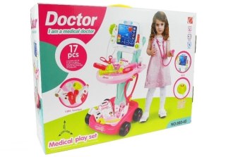 Zestaw Lekarski na Wózku Lekarz EKG 17 Elementów LEAN Toys