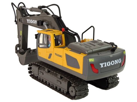 Koparka Gąsienicowa 1:20 Sterowana Pilotem Żółto- szara LEAN Toys