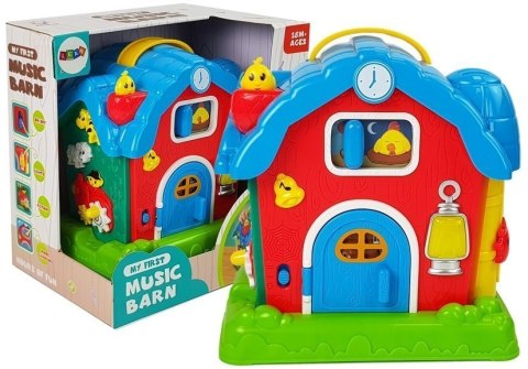 Muzyczna Stodoła Zwierzęta Gospodarstwo Dźwięki Muzyka Czerwona LEAN Toys