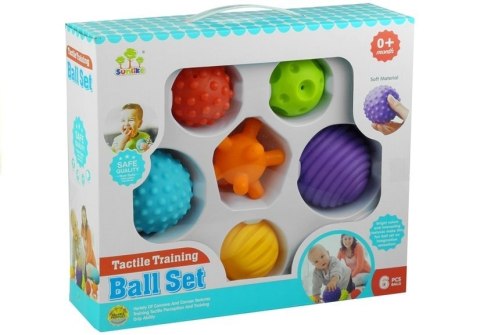 Piłeczki Sensoryczne Zestaw Dla Maluszka 6 Sztuk LEAN Toys