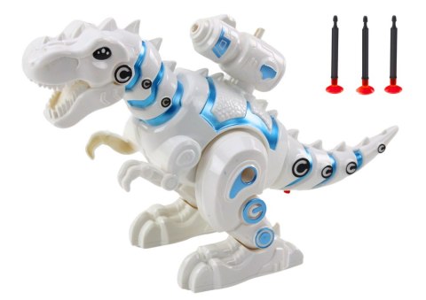 Robot Dinozaur Z Wyrzutnią Strzałek Światła Dźwięki Biały LEAN Toys