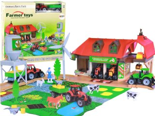 Zestaw Duża Farma Traktor z Przyczepą Akcesoria 48 Elementów LEAN Toys