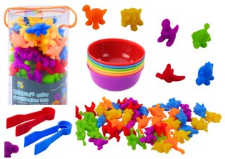 Zestaw Sorter Edukacyjny Nauka Kolorów Liczenia Dinozaury 48 El LEAN Toys