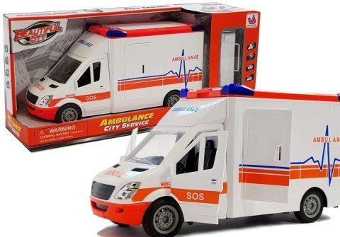 Ambulans na Baterie z noszami Dźwięk i Światło LEAN Toys