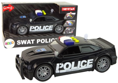 Auto Policja 1:14 Światła Dźwięki Czarne LEAN Toys