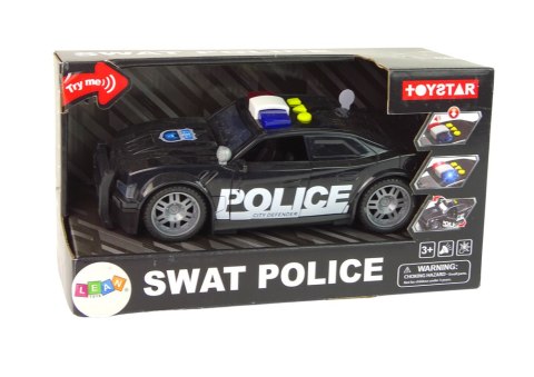 Auto Policja 1:14 Światła Dźwięki Czarne LEAN Toys