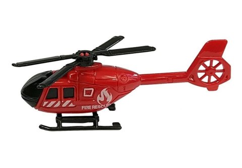 Ciężarówka Straży Pożarnej Sorter Walizka z Autkami Helikopter Czerwona LEAN Toys