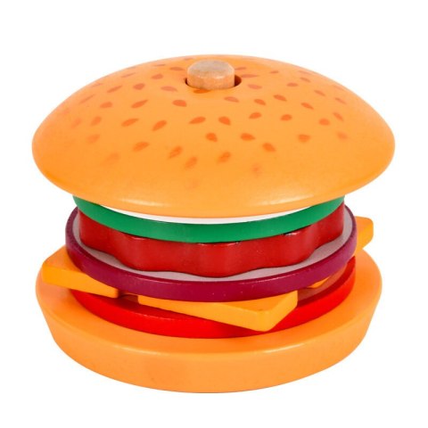 Hamburger Drewniany 8 El Karty Z Przepisami 10 Szt LEAN Toys