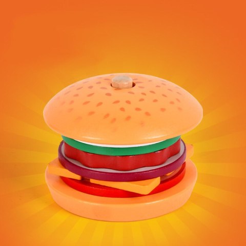 Hamburger Drewniany 8 El Karty Z Przepisami 10 Szt LEAN Toys