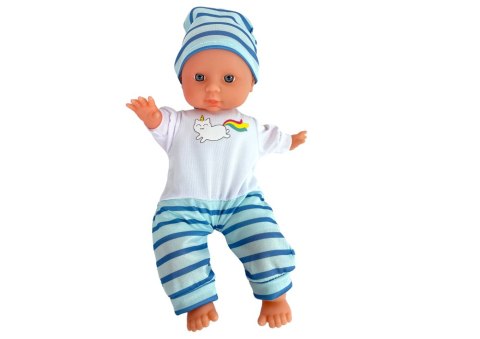 Lalka Bobas Niebieska Piżama w Paski 30 cm LEAN Toys