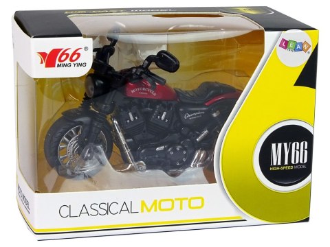 Motocykl Champion Czerwony 1:14 Napęd Pull-Back Dźwięk Światła LEAN Toys