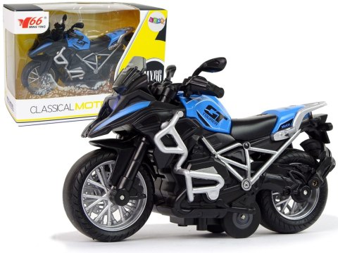 Motocykl GT Niebieski 1:14 Napęd Pull-Back Dźwięk Światła LEAN Toys