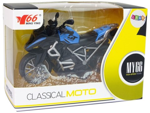 Motocykl GT Niebieski 1:14 Napęd Pull-Back Dźwięk Światła LEAN Toys