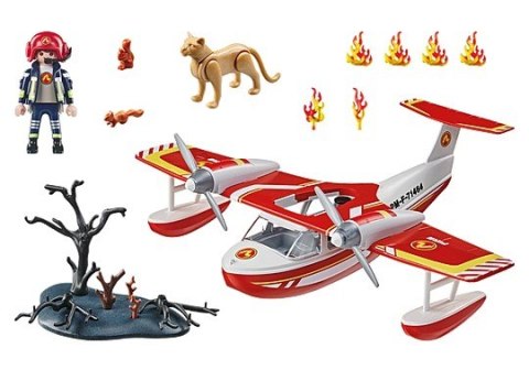 Zestaw figurek Action Heroes 71463 Samolot straży pożarnej z funkcją gaszenia pożaru Playmobil