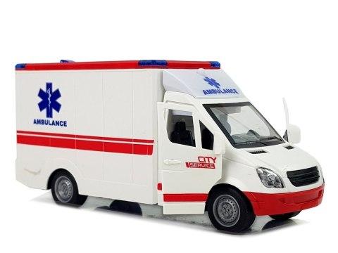 Ambulans Z Napędem Frykcyjnym 1:16 Dźwięk Światła LEAN Toys