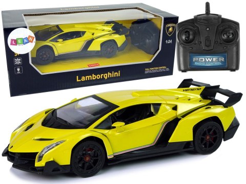 Auto Sportowe R/C 1:24 Lamborghini Veneno Żółte 2.4 G Światła LEAN Toys