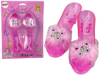 Brokatowe Różowe Pantofelki Księżniczki Buciki Buty Z Futerkiem LEAN Toys