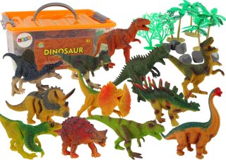 Dinozaury Zestaw Figurek Park Akcesoria Pudełko 24 szt. LEAN Toys