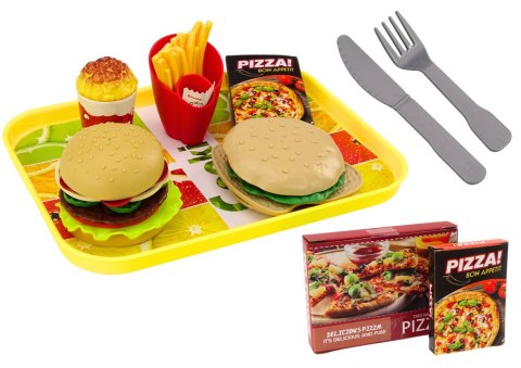 Zestaw Fast Food Pizza Burgery Frytki Akcesoria Dla Dzieci 24 ele. LEAN Toys