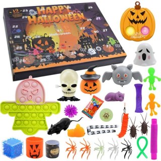 Kalendarz Halloween Zabawki Pop It Fidget Toys Dynia Duszek LEAN Toys