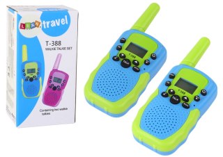 Walkie Talkie Krótkofalówki Zielono - Niebieski Zasięg 3km Dla Dzieci LEAN Toys