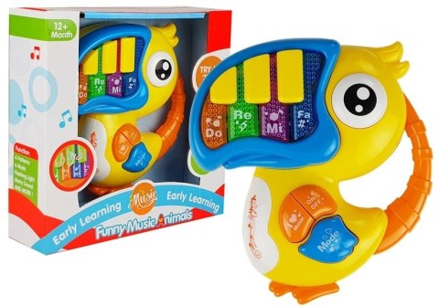 Pianinko Organki Do Re Mi Papuga Żółte LEAN Toys