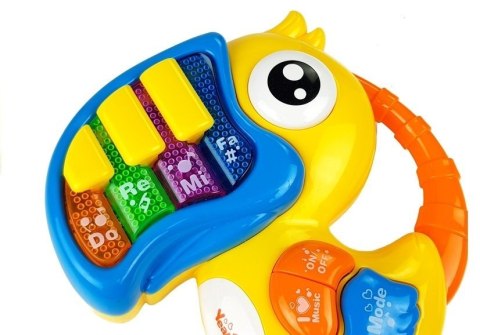 Pianinko Organki Do Re Mi Papuga Żółte LEAN Toys