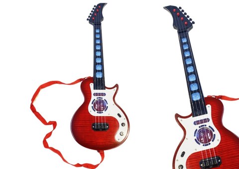 Gitara Elektryczna Dla Dzieci Światła Melodie Czerwona LEAN Toys