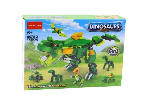 Klocki Konstrukcyjne Dinozaury 6w1 Zestaw DIY Dinozaur 160 ele. LEAN Toys