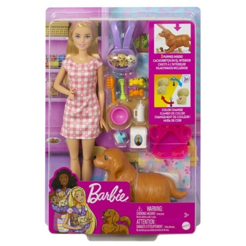 Lalka Barbie Narodziny piesków zestaw Mattel