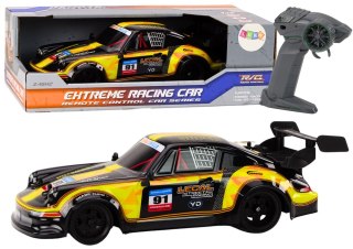 Autko Zdalnie Sterowane RC 1:16 Gumowe Koła Drift Żółty LEAN Toys