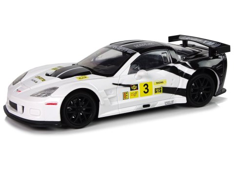 Auto Sportowe Wyścigowe R/C 1:18 Corvette C6.R Biały 2.4 G Światła LEAN Toys