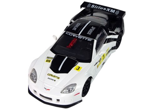 Auto Sportowe Wyścigowe R/C 1:18 Corvette C6.R Biały 2.4 G Światła LEAN Toys