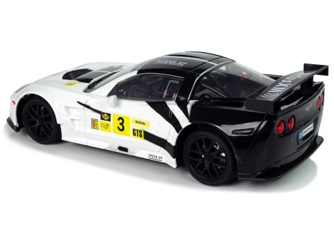 Auto Sportowe Wyścigowe R/C 1:18 Corvette C6.R Biały 2.4 G Światła LEAN Toys