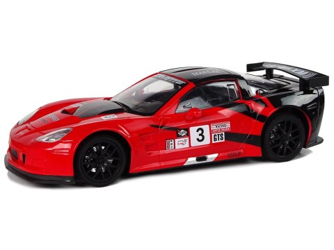 Auto Sportowe Wyścigowe R/C 1:18 Corvette C6.R Czerwony 2.4 G Światła LEAN Toys