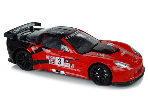 Auto Sportowe Wyścigowe R/C 1:18 Corvette C6.R Czerwony 2.4 G Światła LEAN Toys