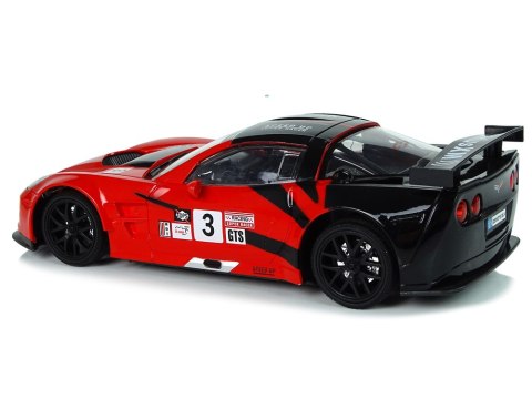 Auto Sportowe Wyścigowe R/C 1:18 Corvette C6.R Czerwony 2.4 G Światła LEAN Toys